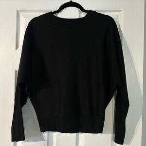 Women’s Black Ribbed Dolman Sleeve Sweater